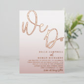 バラエレガント金ゴールド我々は結婚式招待状フォイルイン 箔招待状 (立ち正面)