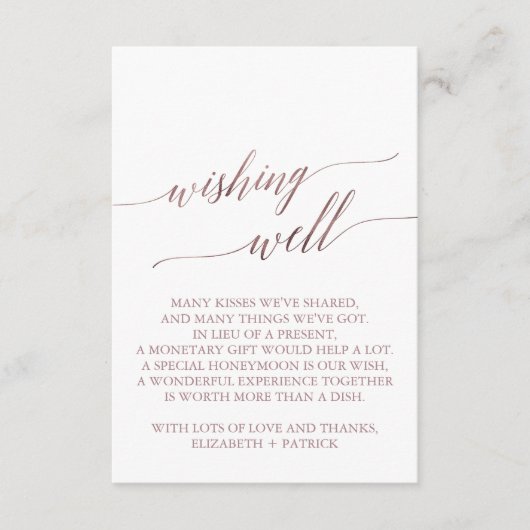 バラエレガント金ゴールド書の願い エンクロージャーカード (正面)