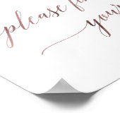 バラエレガント金ゴールド書道あなたの座席の看板を見つける ポスター (角)