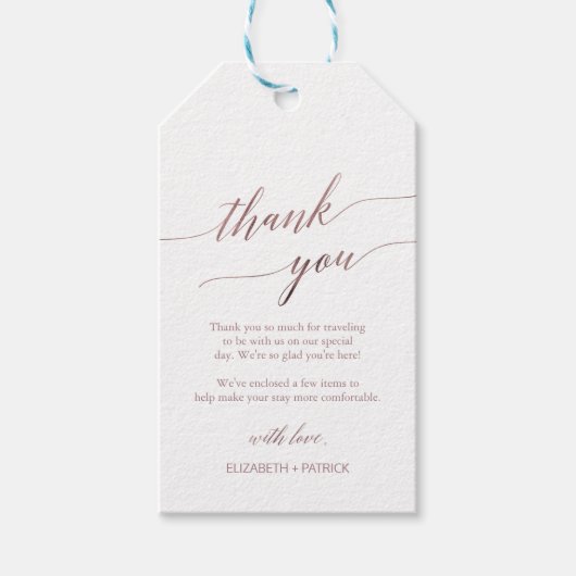 バラエレガント金ゴールド書道ありがとうようこそ ギフトタグ (正面)