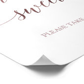 バラエレガント金ゴールド書道の愛は甘いサイン ポスター (角)