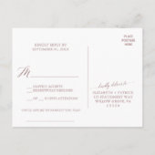 バラエレガント金ゴールド書道の歌のリクエストRSVP インビテーションポストカード (裏面)