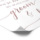 バラエレガント金ゴールド書道は座席の標識を選ぶ ポスター (角)