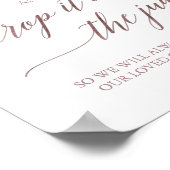 バラエレガント金ゴールド書道コルクにサイン ポスター (角)