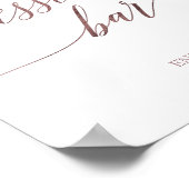 バラエレガント金ゴールド書道デザートバー標識 ポスター (角)