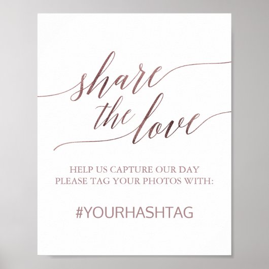 バラエレガント金ゴールド書道共有ザラブサイン ポスター (正面)