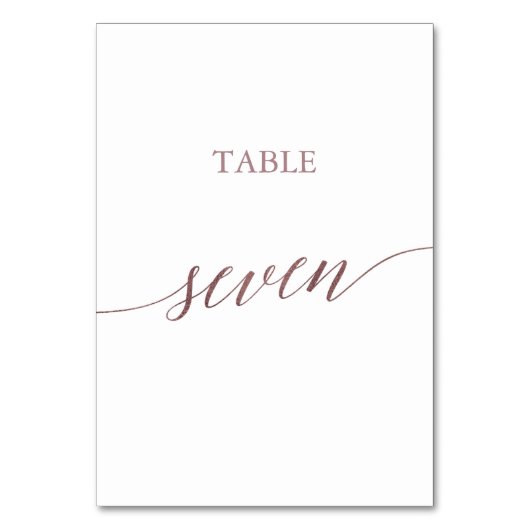 バラエレガント金ゴールド書道表7 テーブルナンバー (正面)