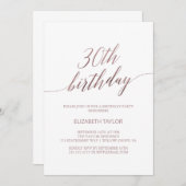 バラエレガント金ゴールド書道30歳の誕生日 招待状 (正面/裏面)