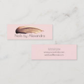 バラエレガント金ゴールド爪、 ネイルポリッシュストロークパステルピンク スキニー名刺 (正面/裏面)