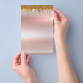 バラエレガント金ゴールド空白のフライヤー5.5インチx 8.5インチ チラシ (ハンドル)