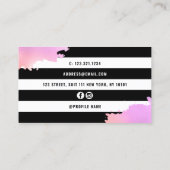 バラエレガント金ゴールド紫はさみヘアスタイリスト 名刺 (裏面)