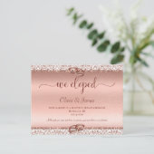 バラエレガント金ゴールド結婚タイポグラフィの駆け落ち 案内ポストカード (スタンド正面)