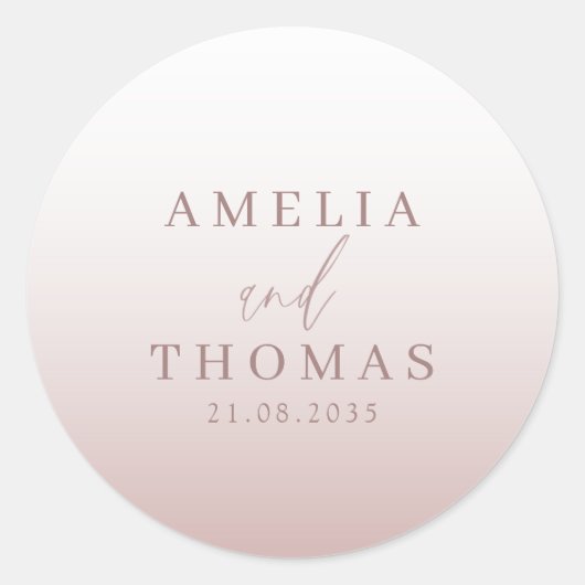 バラエレガント金ゴールド結婚モノグラム ラウンドシール (正面)