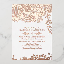 バラエレガント金ゴールド結婚ヴィンテージ 箔招待状