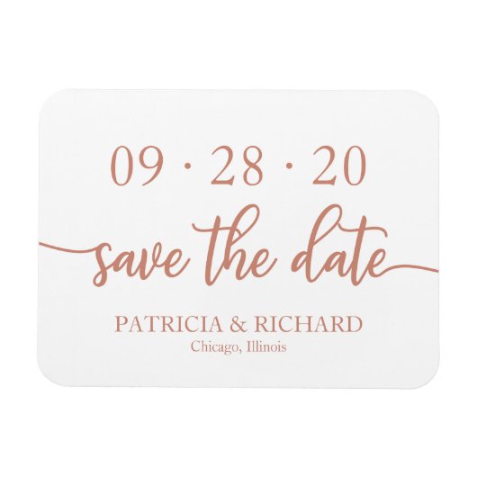 バラエレガント金ゴールド結婚式の日付の保存 マグネット (横)