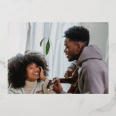 バラエレガント金ゴールド結婚式の日付写真を保存 箔招待状 (裏面)