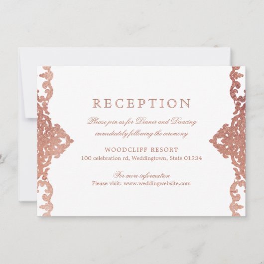 バラエレガント金ゴールド華美ヴィンテージ結婚式披露宴 招待状 (正面)