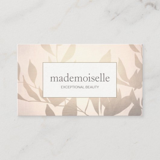 バラエレガント金ゴールド葉エスティアン美しい 名刺 (正面)