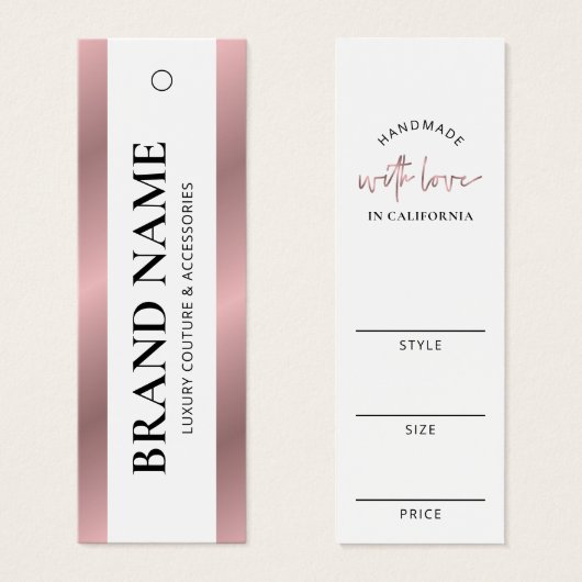 バラエレガント金ゴールド衣料品ブティックつるラベルラベル (正面&裏面)