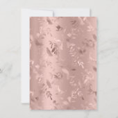 バラエレガント金ゴールド赤面ハミングバードフローラフォーマル 招待状 (裏面)