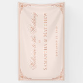 バラエレガント金ゴールド赤面ヴィンテージウェディングウェルカム 横断幕 (縦)