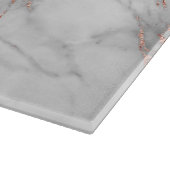 バラエレガント金ゴールド銅白大理石モノグラム カッティングボード (角)