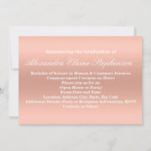 バラエレガント金ゴールド3写真の卒業発表 招待状 (裏面)