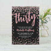 バラエレガント金ゴールド30歳の誕生日 招待状 (スタンド正面)