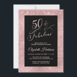 バラエレガント金ゴールド50th Birthday Party Invitation 招待状<br><div class="desc">そしてエレガント、シックなブラックと輝くバラ金ゴールド50歳の誕生日パーティーの招待50歳のバラ金ゴールドスクリプトとバラ金ゴールドタイポグラフィで"50 & Fabulous"とスタイリッシュするシンプル。</div>