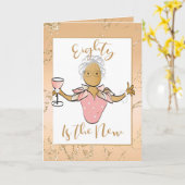 バラエレガント金ゴールド80th誕生日カード カード (黄色い花)