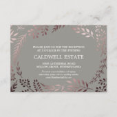 バラエレガント金ゴールド&グレーウェディングレセプションカード エンクロージャーカード (正面)
