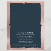 バラエレガント金ゴールド&ネイビー公証貸与業者フライヤー チラシ (裏面)