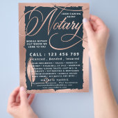 バラエレガント金ゴールド&ネイビー公証貸与業者フライヤー チラシ (手)