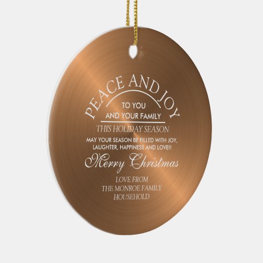 バラエレガント金ゴールド – ペソニン化写真 – クリスマス セラミックオーナメント (右)