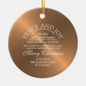 バラエレガント金ゴールド – ペソニン化写真 – クリスマス セラミックオーナメント (正面)