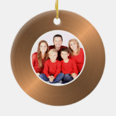 バラエレガント金ゴールド – ペソニン化写真 – クリスマス セラミックオーナメント (裏面)