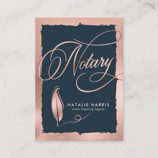 バラエレガント金ゴールド·海軍公証貸付代理店 名刺 (正面)