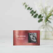 バラエレガント金ゴールドQRコードメイクアップヘア美しい写真 名刺 (スタンド正面)