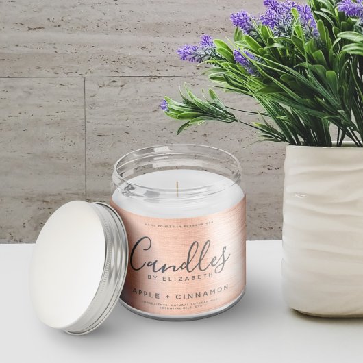 バラエレガント金箔しょうゆキャンドルラベル 長方形シール