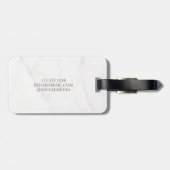 バラエレガント金箔ホワイトマーブルストーンモノグラム ラゲッジタグ (裏面横)