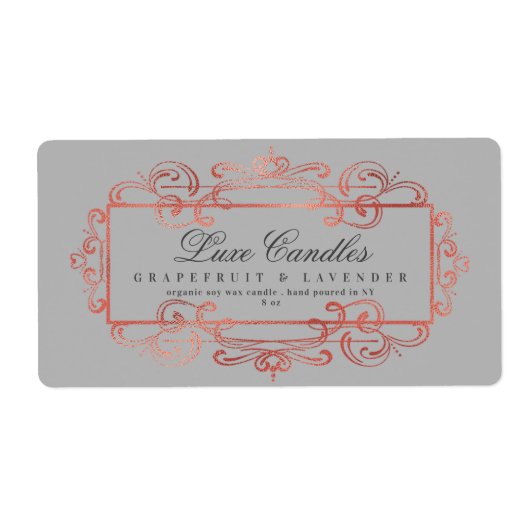 バラエレガント金箔ラグジュアリーグレー製品 ラベル (正面)