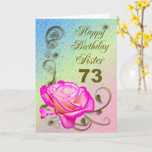 バラエレガント73th誕生日カード姉妹用 カード (黄色い花)