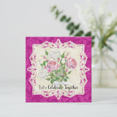 バラエレガント&プオーニーブライダルシャワー 招待状 (スタンド正面)