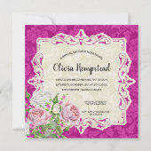 バラエレガント&プオーニーブライダルシャワー 招待状 (裏面)