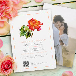 バラオストライプレンジ水結婚色のQRコード 招待状