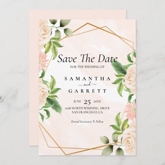 バラオンゴールデンフレーム 招待状 (正面/裏面)