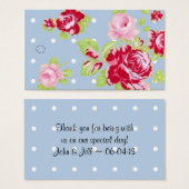 バラオンブルー結婚式の引き出物つるラベル (正面&裏面)