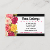 バラオンモダンブラック&ホワイトストライプズChic Florist 名刺 (裏面)