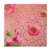 バラオンヴィンテージアンティークピンクモロッコパターン タイル (正面)