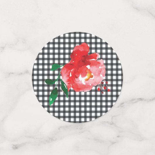 バラオン白黒ギンガムチェック コンフェッティ (スモール正面)